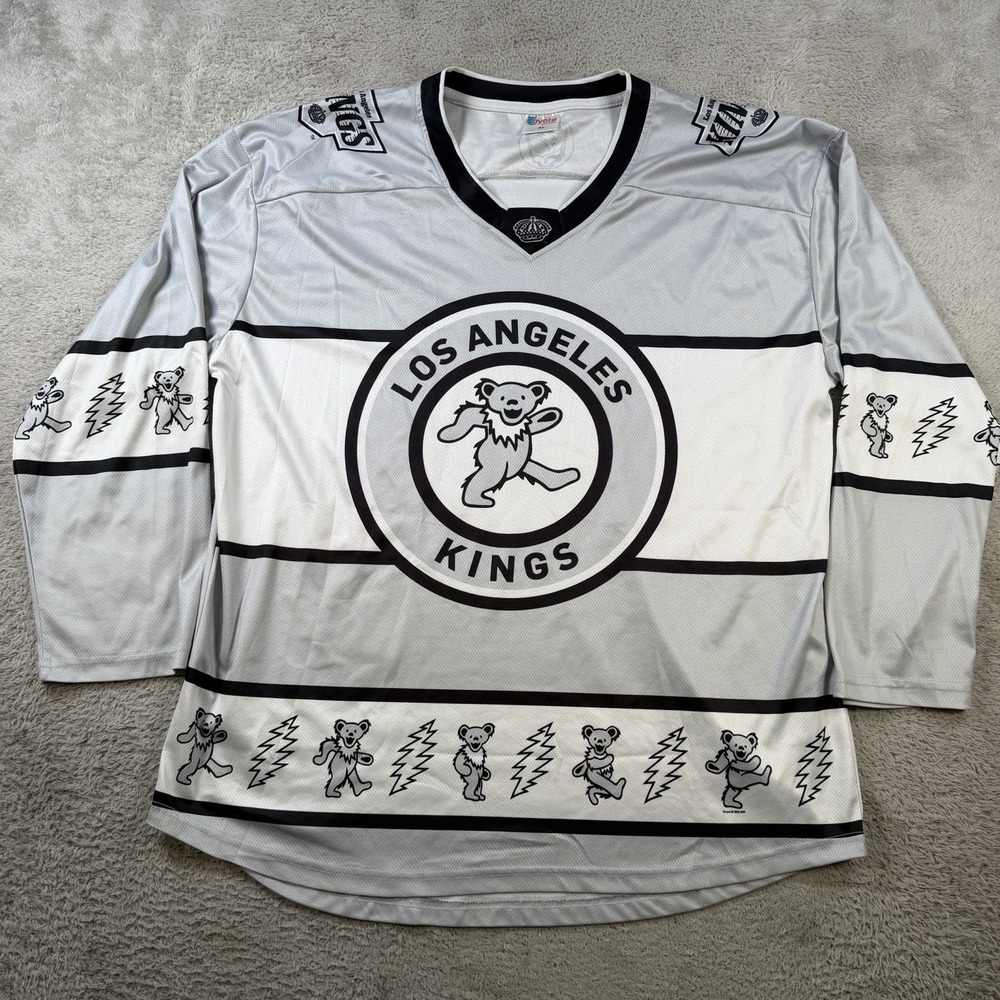 Los Angeles Kings Grateful Dead Jersey Adult Large Grey Hockey Dancing Bears #65